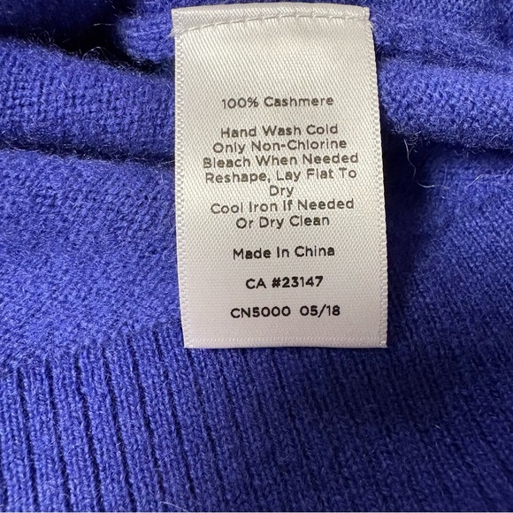Talbots Womens Pure Cashmere Purple 3/4 Sleeve Sweater Medium - Picture 9 of 9